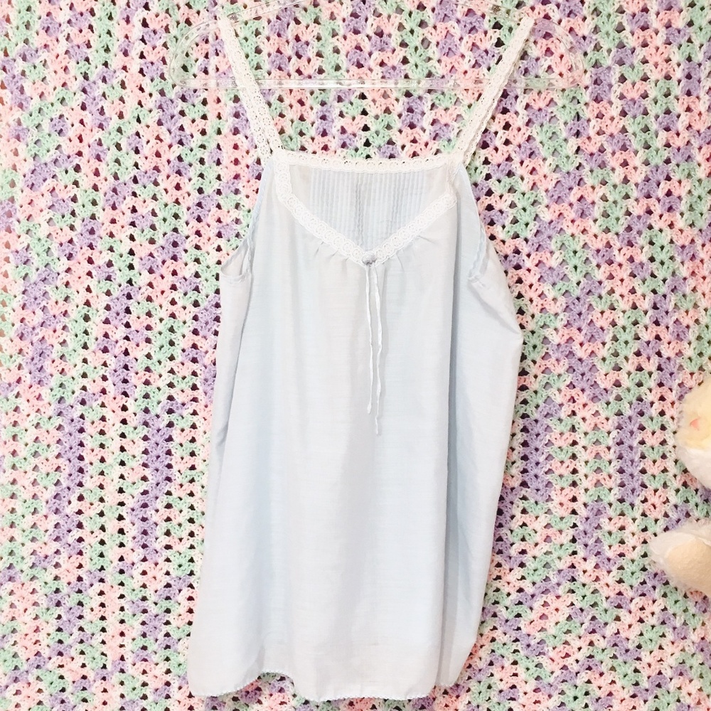 Vintage 70s or 80s Pastel Blue Camisole